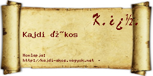Kajdi Ákos névjegykártya